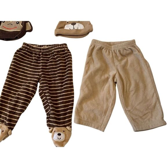 Lot of 5 Carters Monkey Dog Baby Hats Pajama Pants 6 Months - Picture 4 of 10